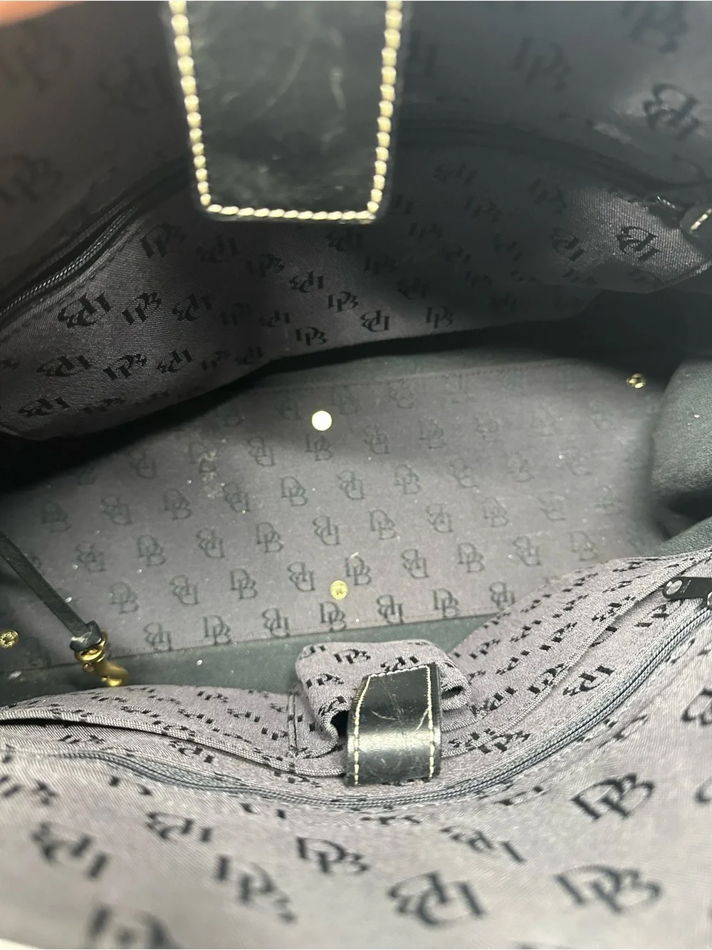 Dooney & Bourke Black DB Monogram Shoulder Tote